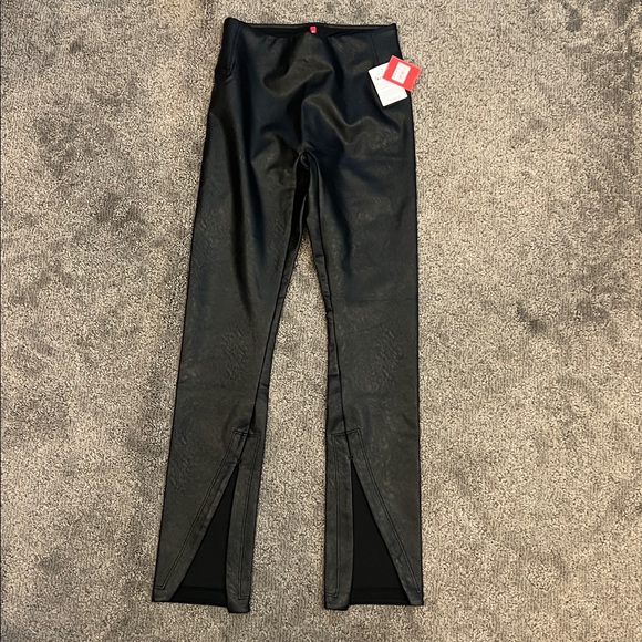SPANX Leather-Like Front Slit Leggings Sz S NWT - Picture 4 of 6